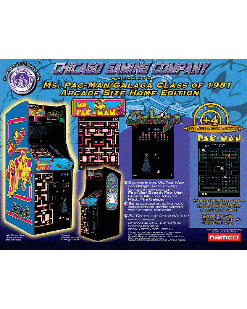 *RARE* GALAGA ARCADE MACHINE Great Condition Details about   MS PAC-MAN 