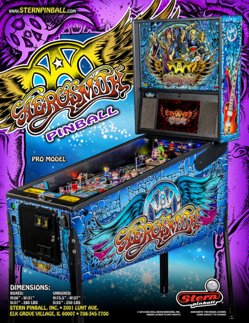 Aerosmith Pro Pinball Machine by Stern