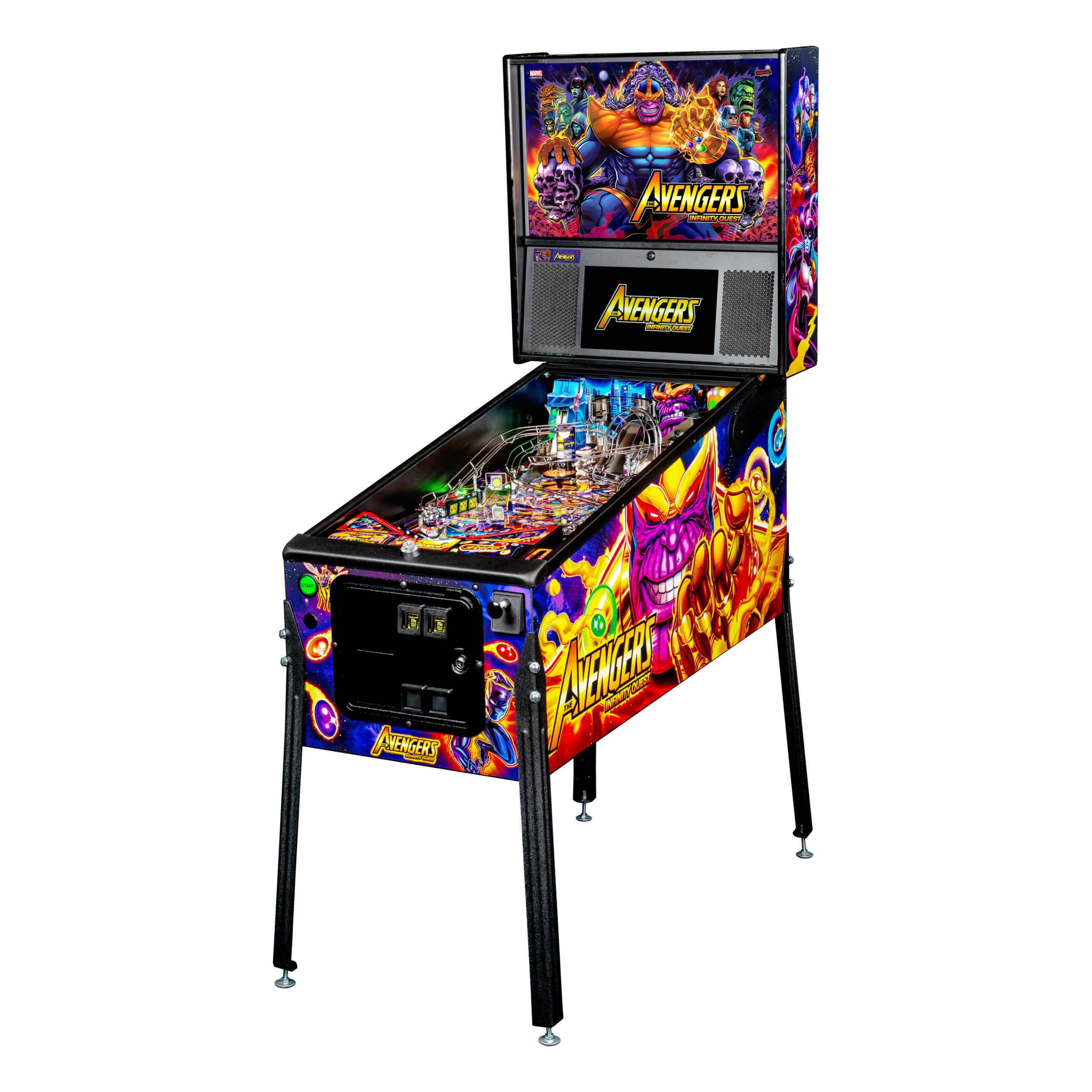 Avengers: Infinity Quest Premium Pinball Machine by Stern Avengers: Infinity Quest Premium Pinball Machine by Stern