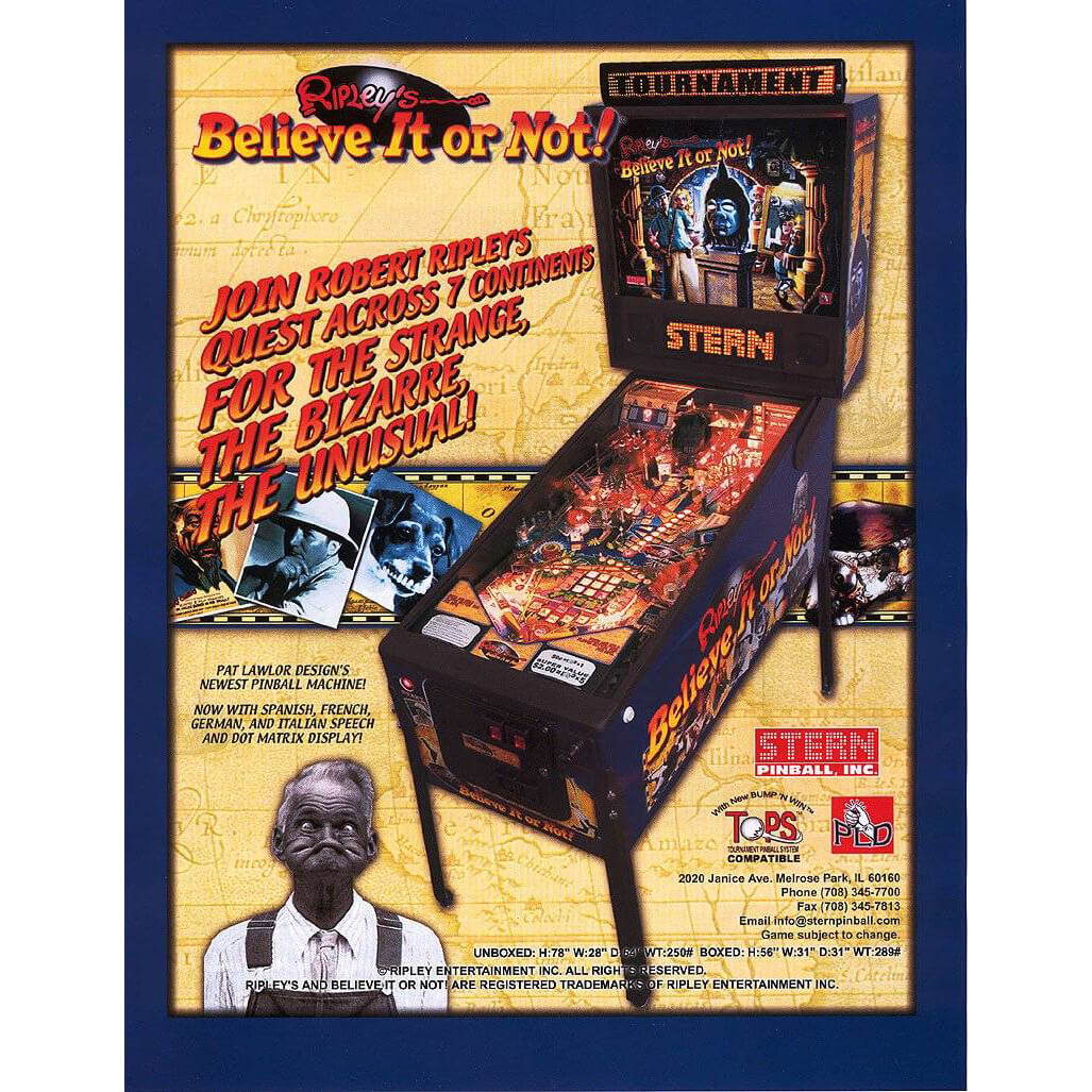 Ripley's Believe It or Not! Pinball Machine by Stern Ripley's Believe It or Not! Pinball Machine by Stern