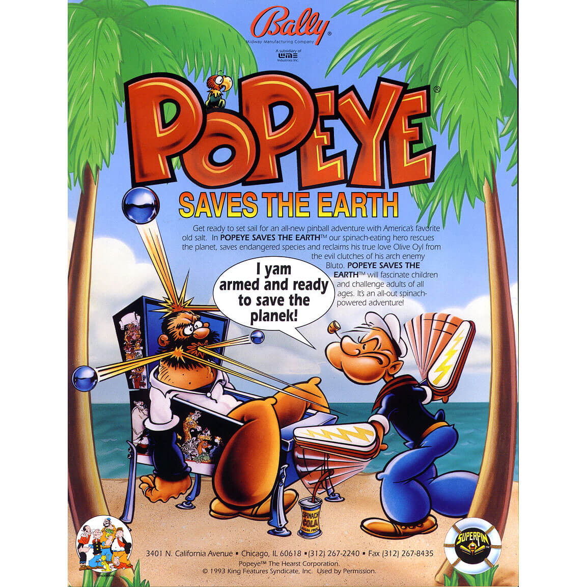 Popeye Pinball Machine by Bally Popeye Pinball Machine by Bally