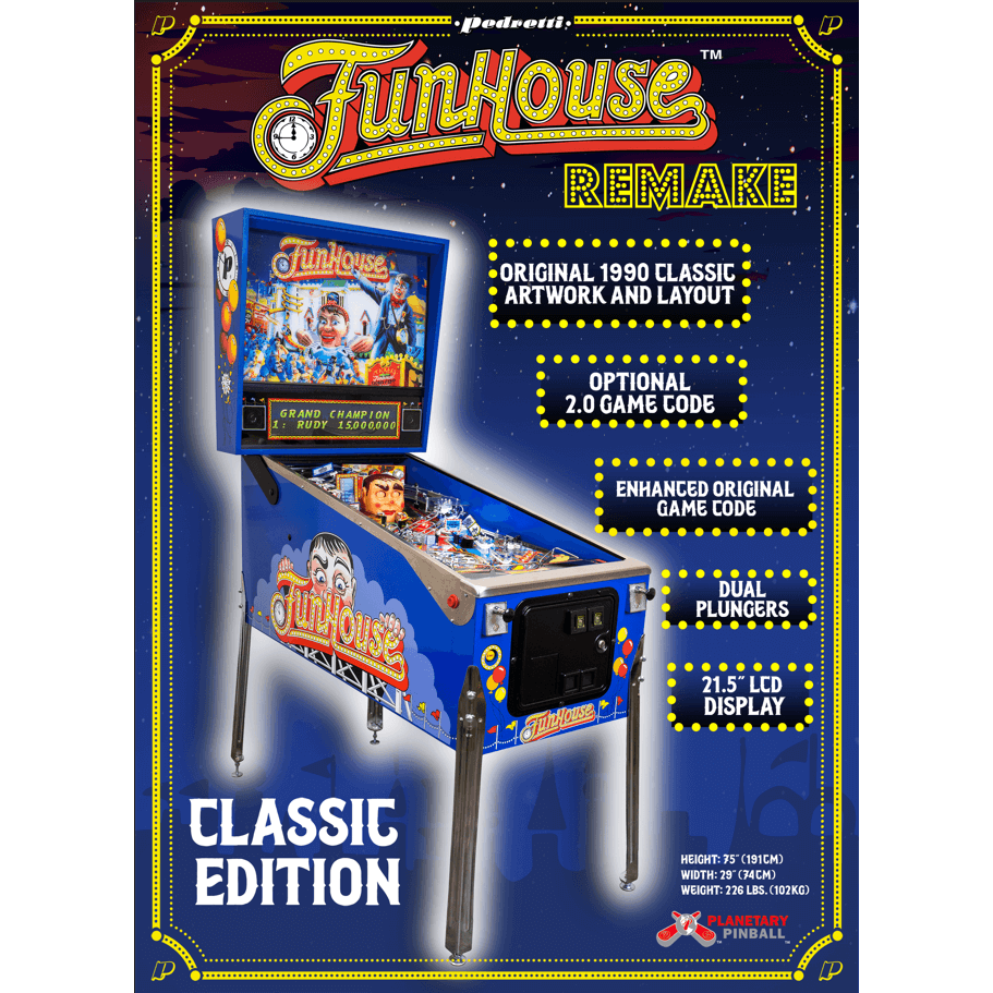 Funhouse Remake Pinball Machine - Classic Edition Funhouse Remake Pinball Machine - Classic Edition