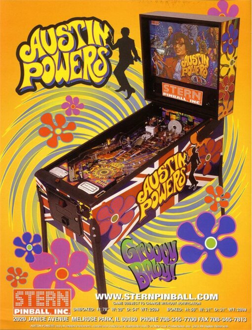 Austin Powers Pinball Machine by Stern