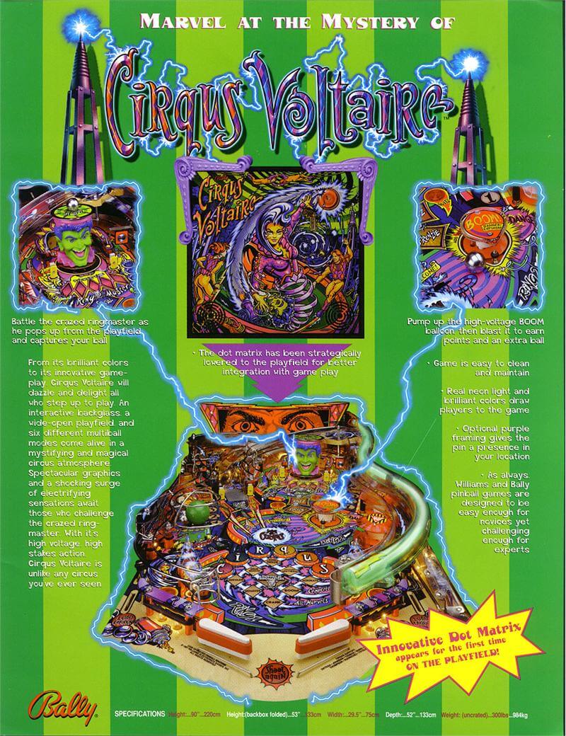 Cirqus Voltaire Pinball Machine by Bally Cirqus Voltaire Pinball Machine by Bally