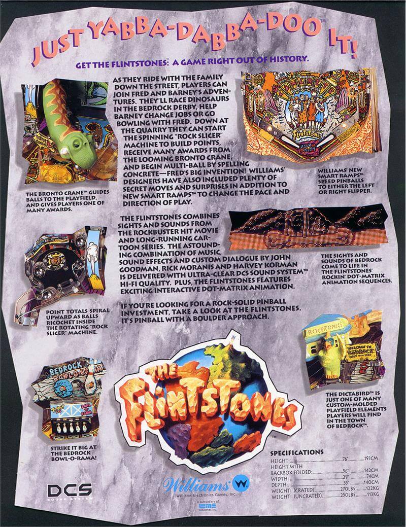 Flintstones Pinball Machine by Williams Flintstones Pinball Machine by Williams