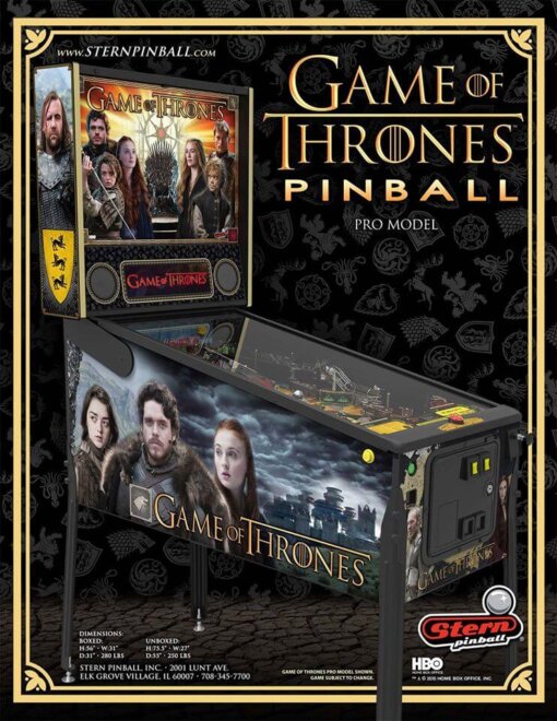 Game of Thrones Pro Pinball Machine by Stern