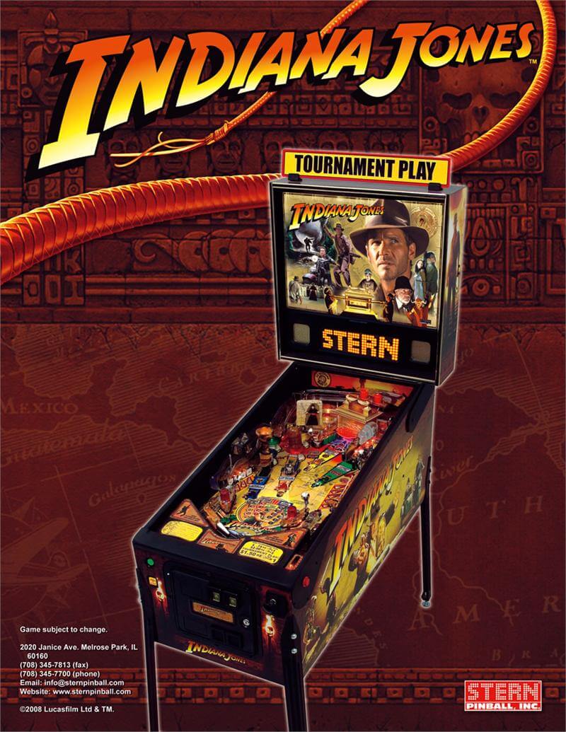 Indiana Jones Pinball Machine (2008) by Stern Indiana Jones Pinball Machine (2008) by Stern