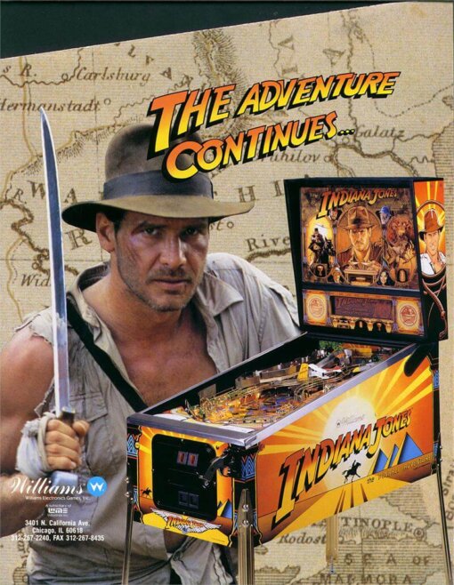 Indiana Jones Pinball Machine (1993) by Williams