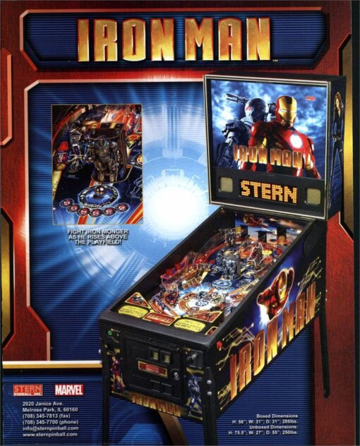 Iron Man Pinball Machine by Stern
