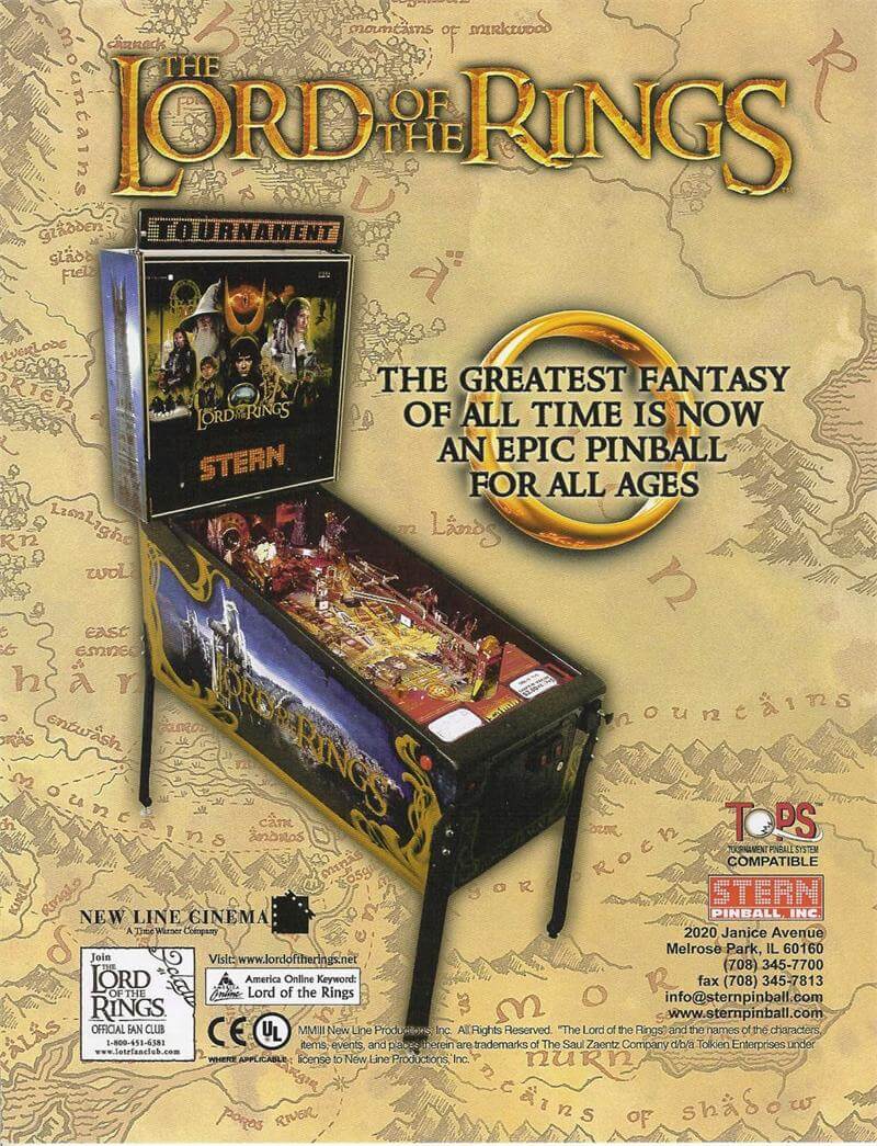 Lord of the Rings Pinball Machine by Stern Lord of the Rings Pinball Machine by Stern