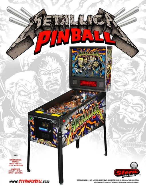 Metallica Pro Pinball Machine by Stern