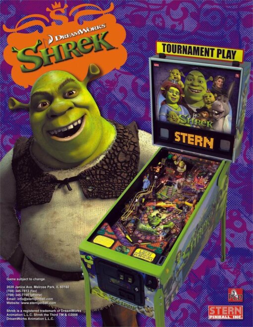 Shrek Pinball Machine by Stern