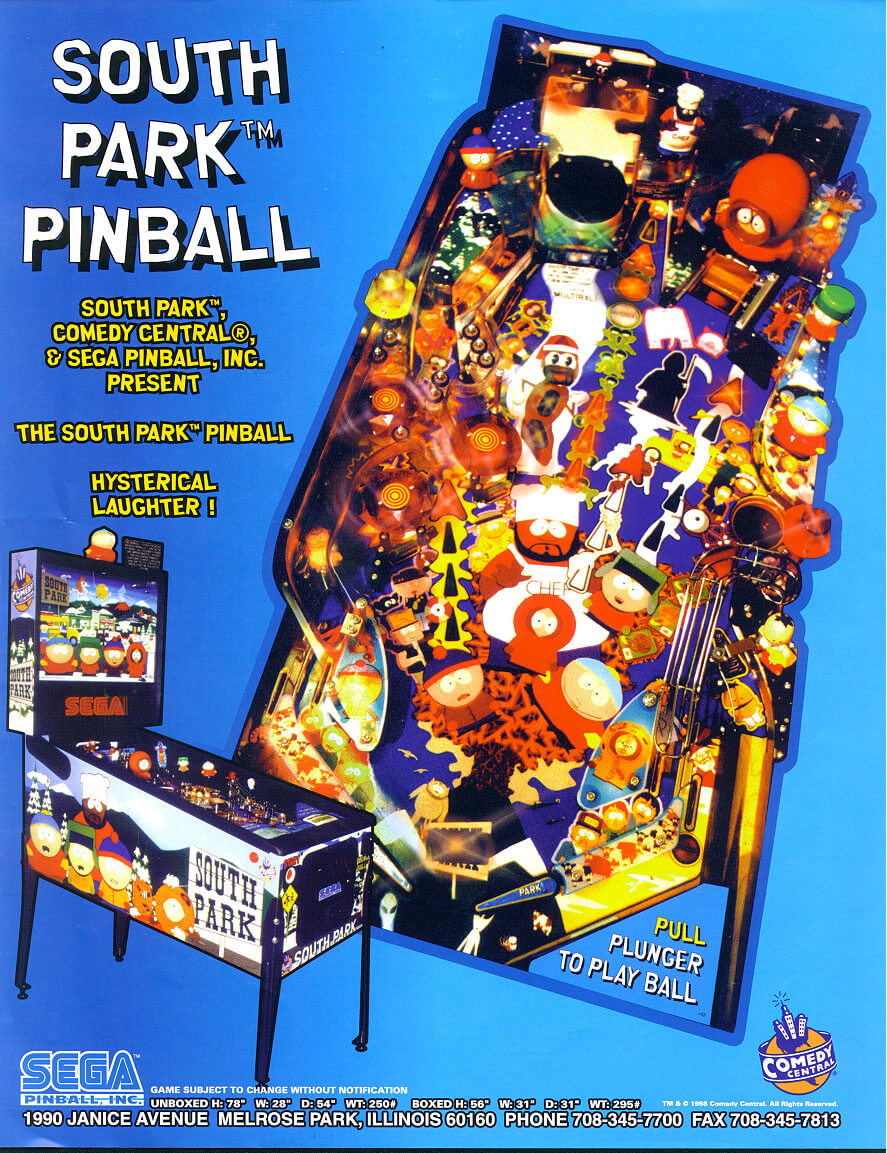 Sega South Park Pinball Machine Translite 830-5271-00 NOS Free Shipping! 