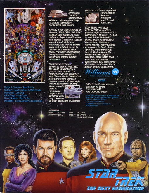 Star Trek: The Next Generation Pinball Machine by Williams