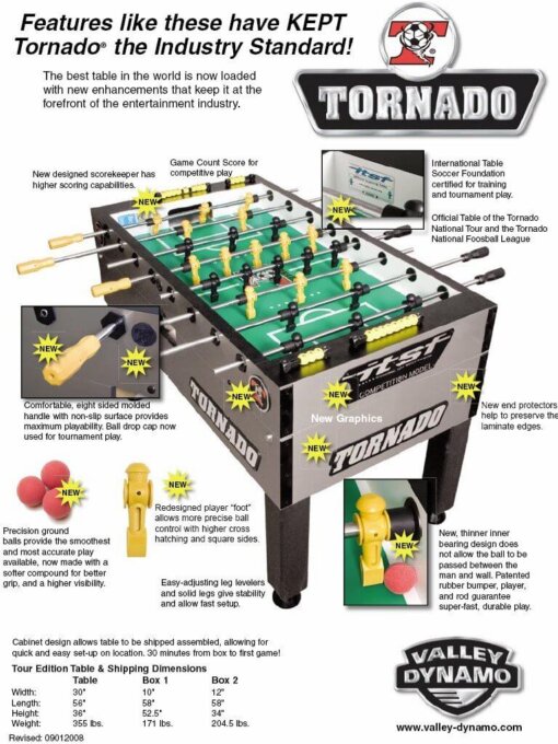 Tornado T-3000 Tournament Foosball Table in Silver/Platinum