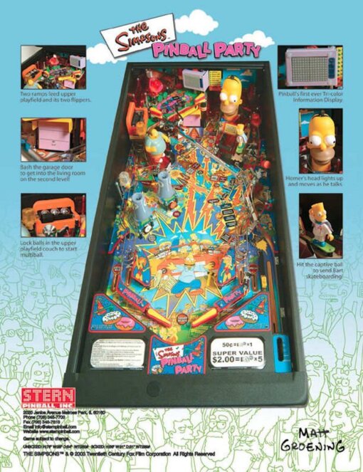 Simpsons Pinball Party Machine by Stern